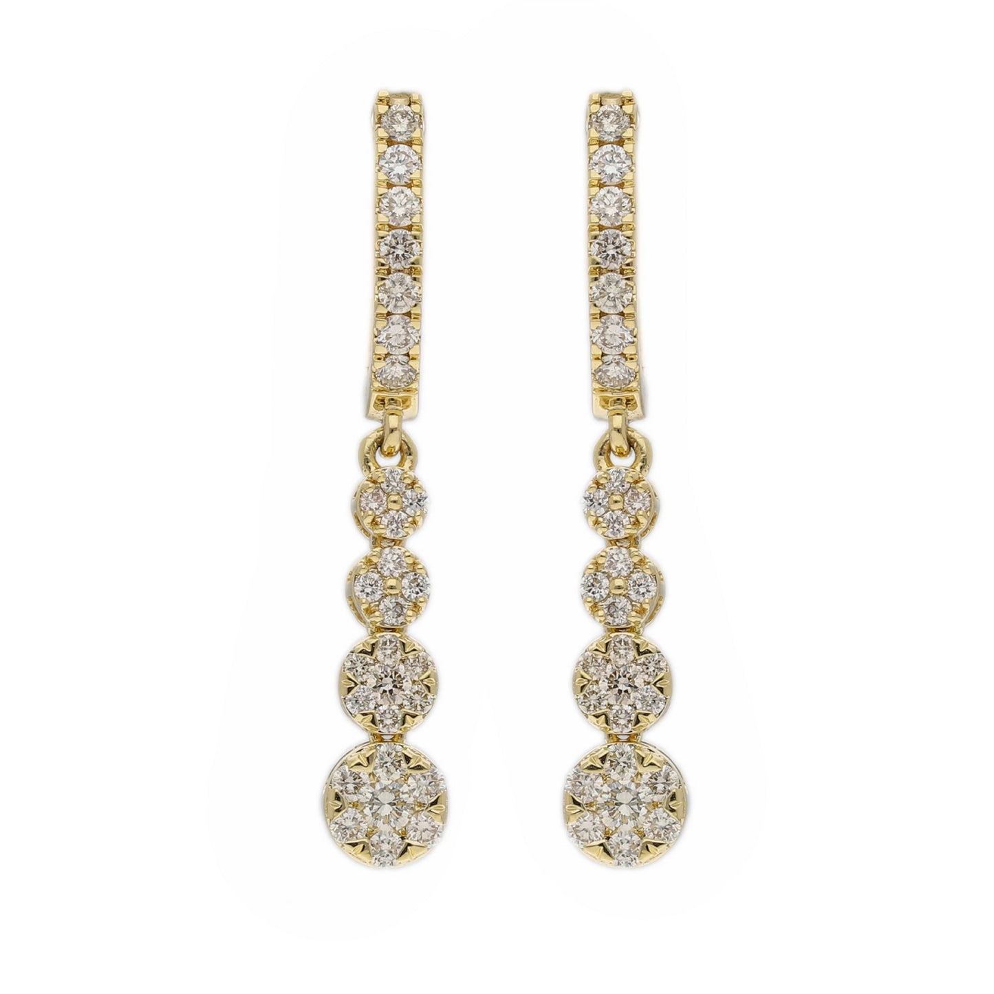 0.81 Ct Natural Diamond Maya Dangling Earrings - Helodia Jewelry