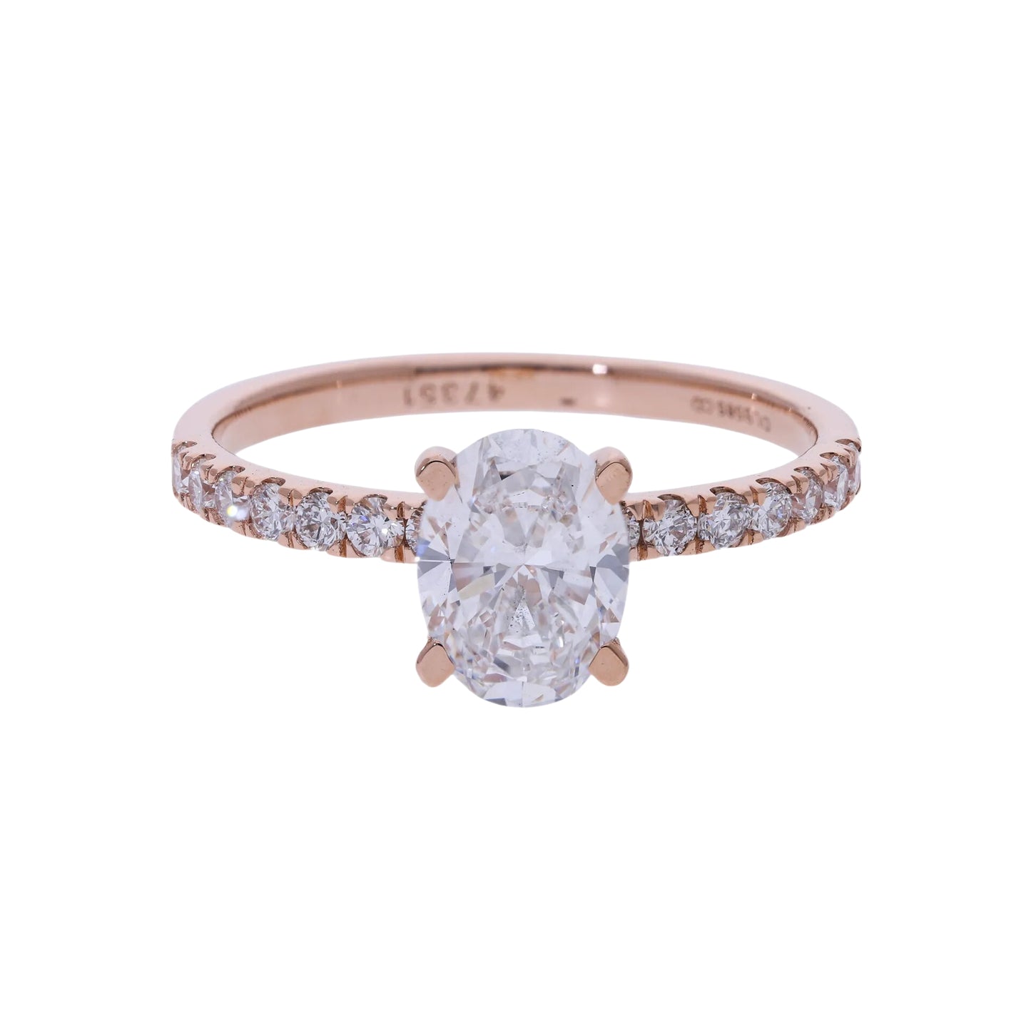 Pavé Oval Cut Lab Grown Diamond Engagement Ring - Helodia Jewelry