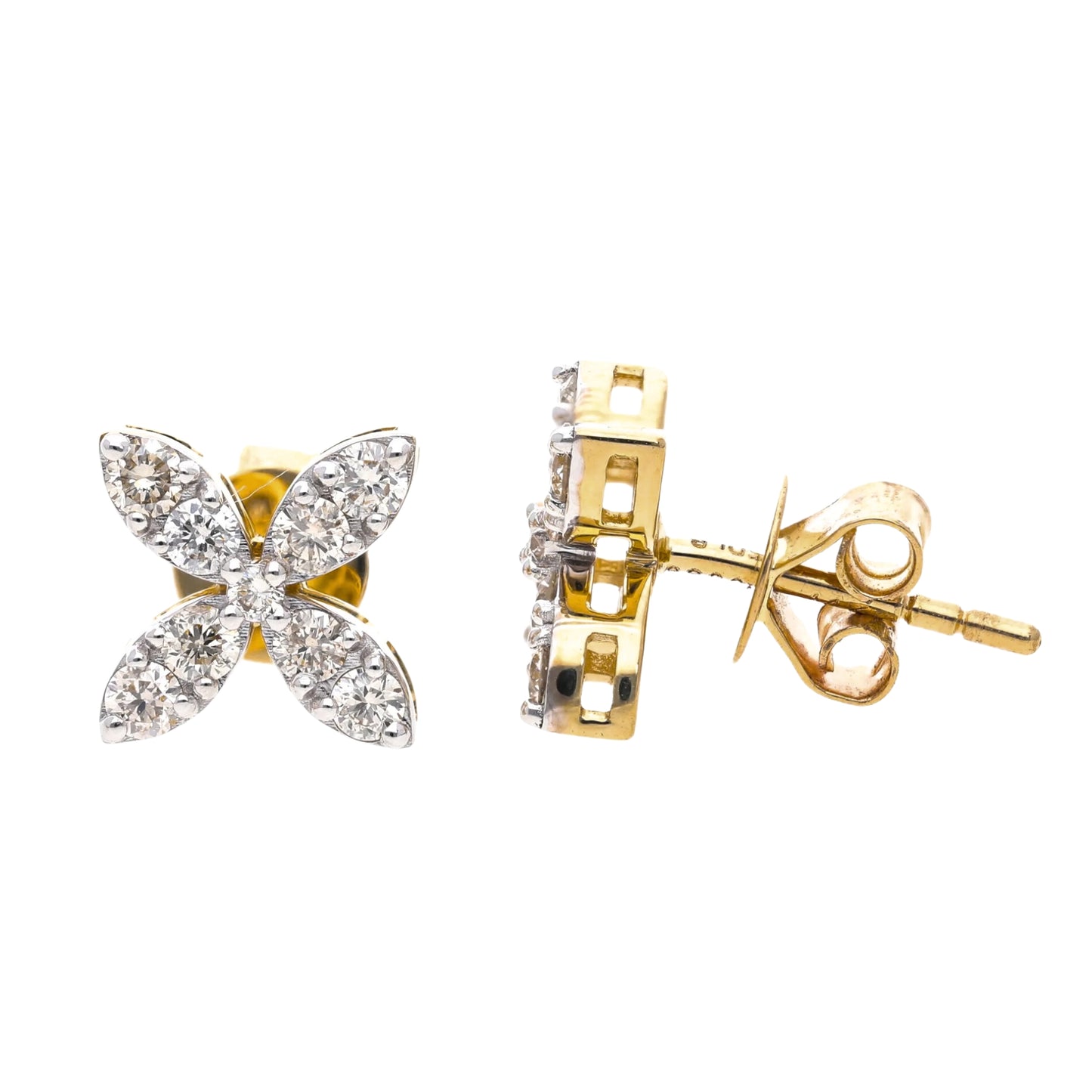 0.61 Ct Natural Diamond Butterfly Earrings - Helodia Jewelry
