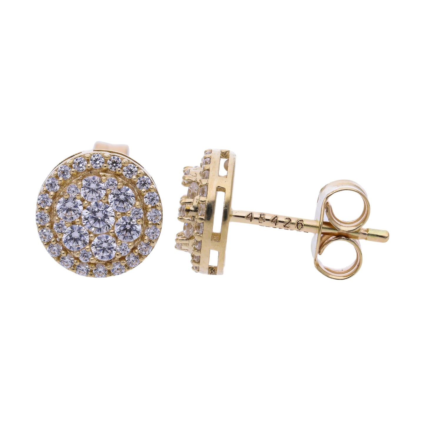 0.64 Ct Natural Diamond Round Halo Stud Earrings - Helodia Jewelry