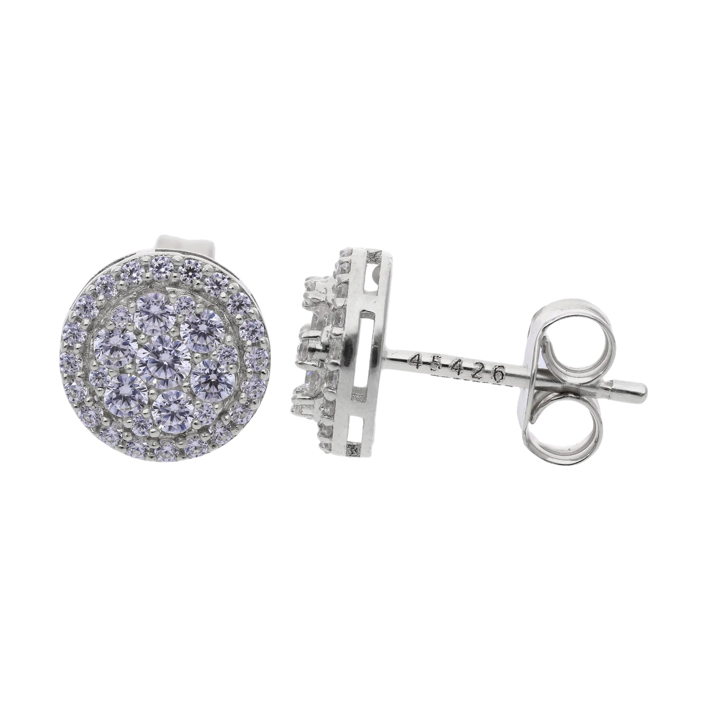 0.64 Ct Natural Diamond Round Halo Stud Earrings - Helodia Jewelry