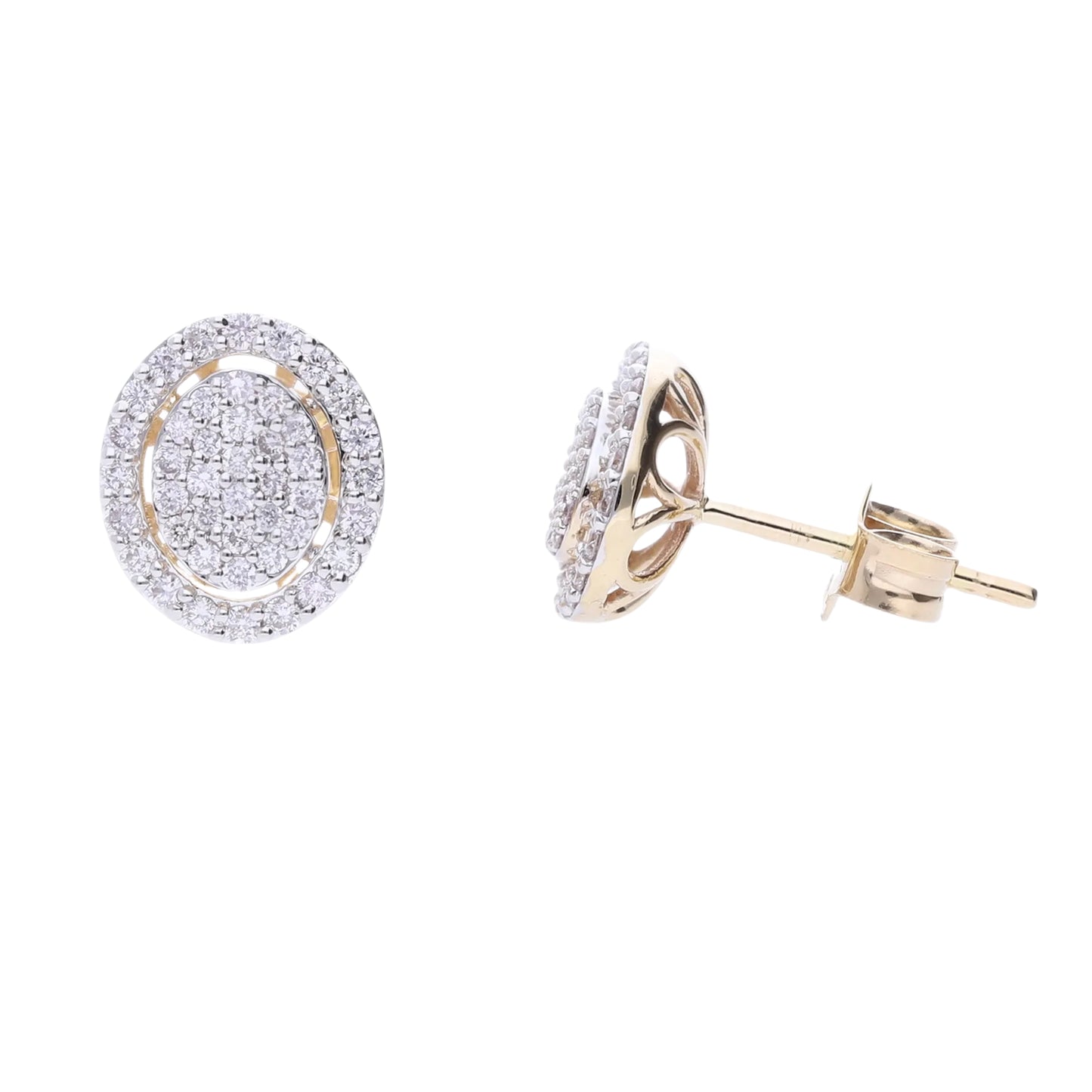 0.51 Ct Natural Diamond Halo Mia Earrings