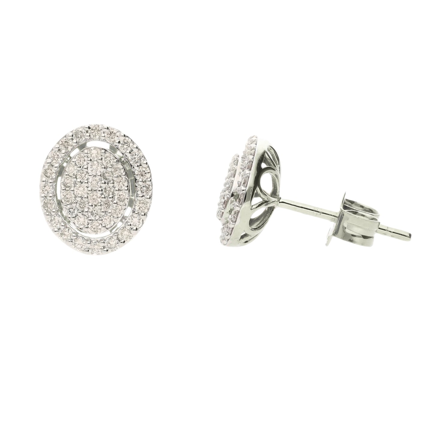 0.51 Ct Natural Diamond Halo Mia Earrings