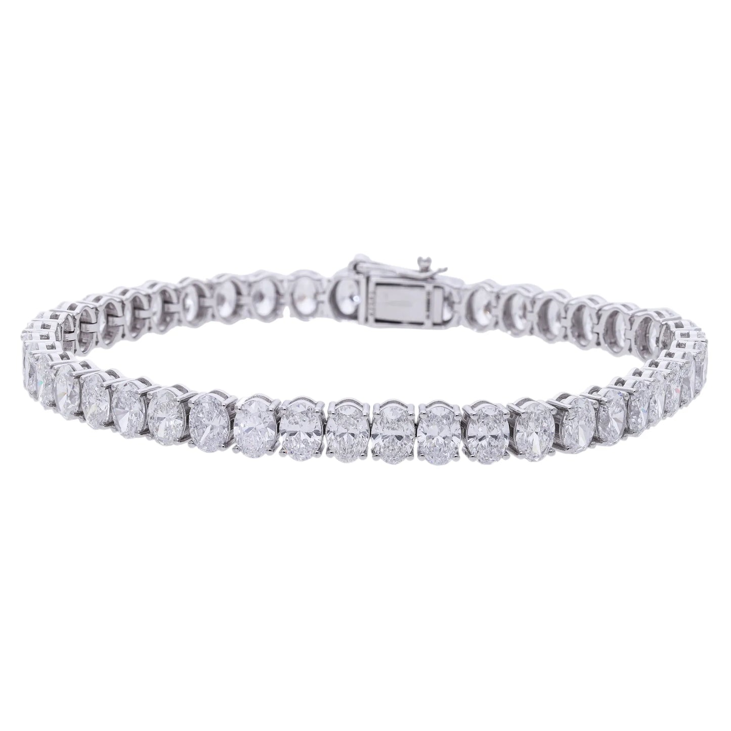 13.1 Ct Lab Grown Oval Cut Diamond Tennis Bracelet - Helodia Jewelry