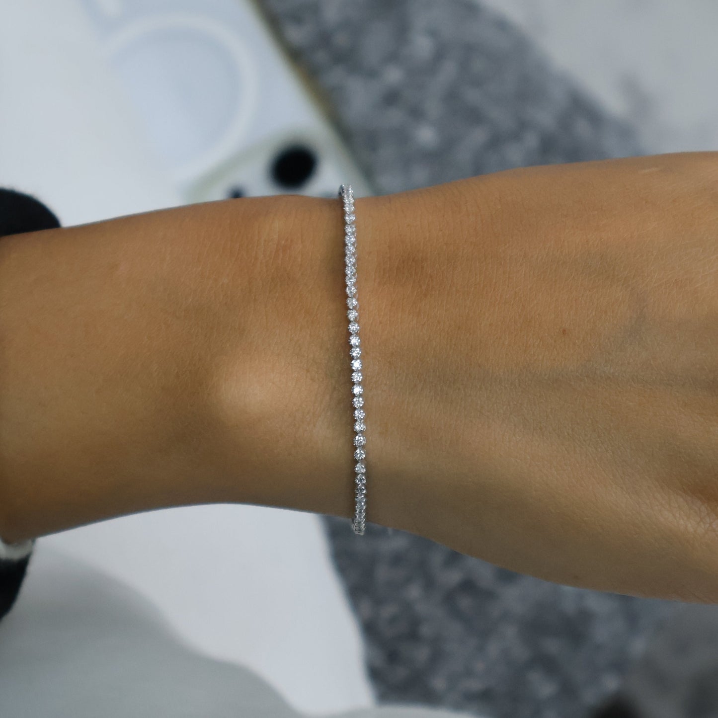 0.80 Ct Natural Diamond Tennis Bracelet - Helodia Jewelry