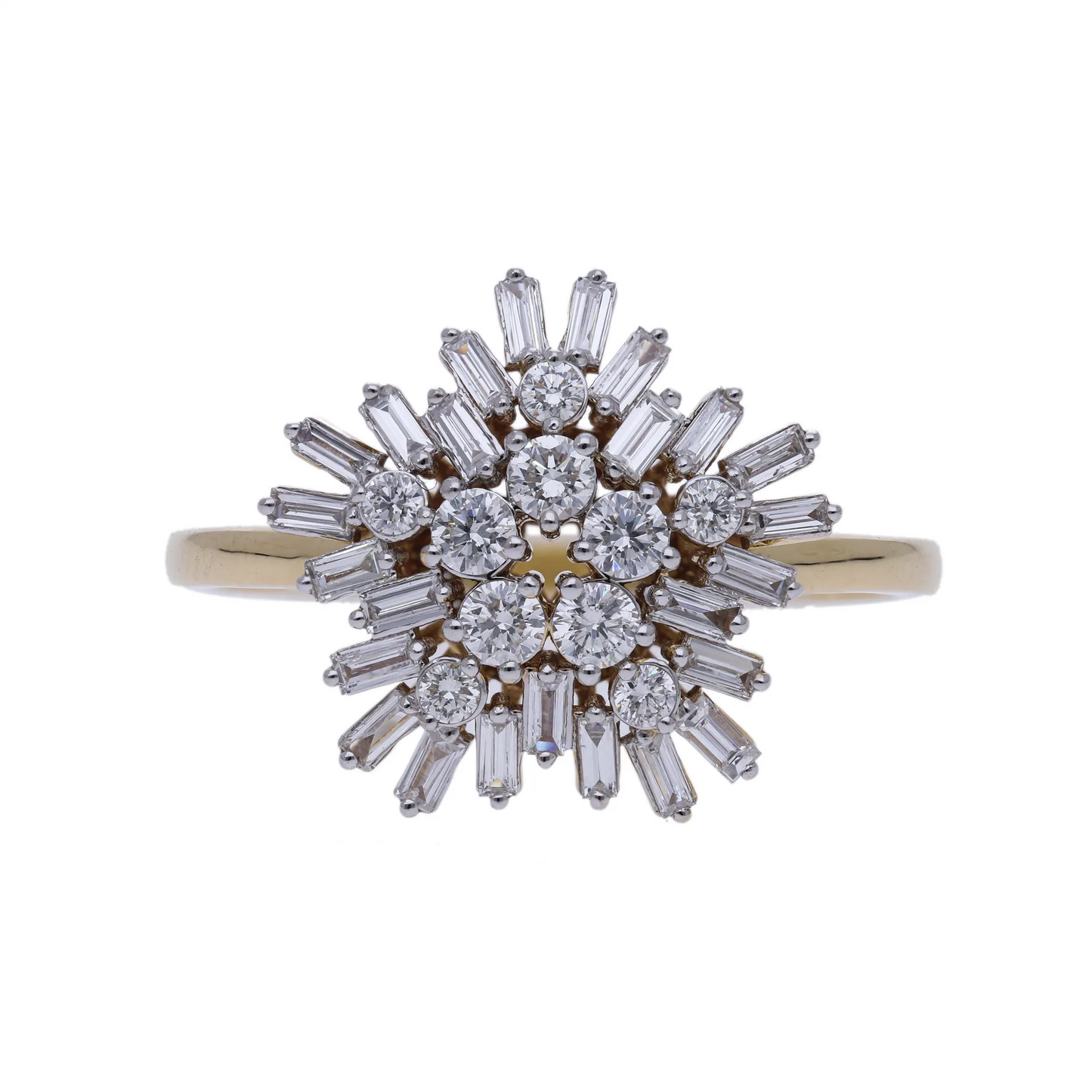0.52 Ct Natural Diamond Starburst Ring