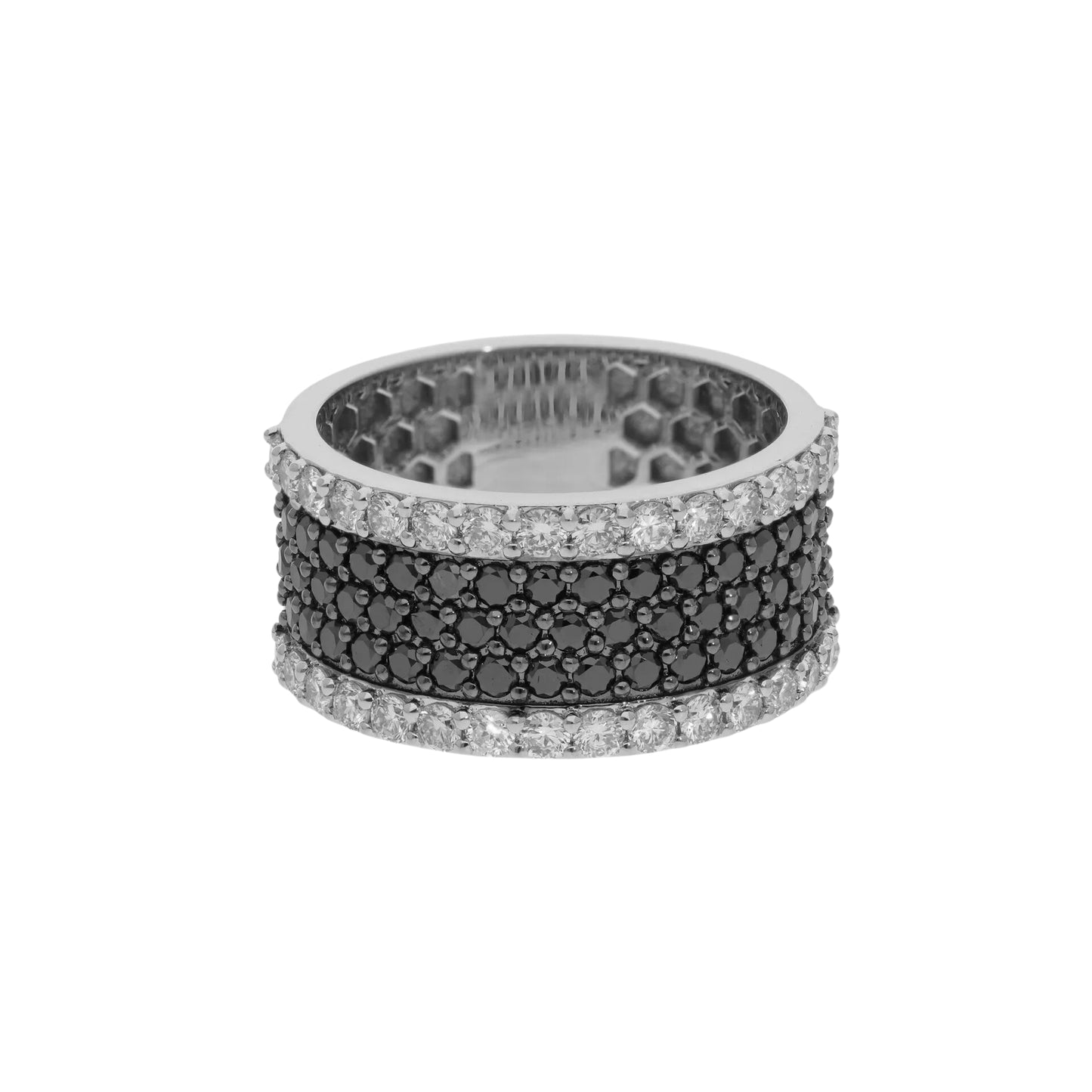 1.80 Ct Natural Black Diamond Eternity Ring - Helodia Jewelry