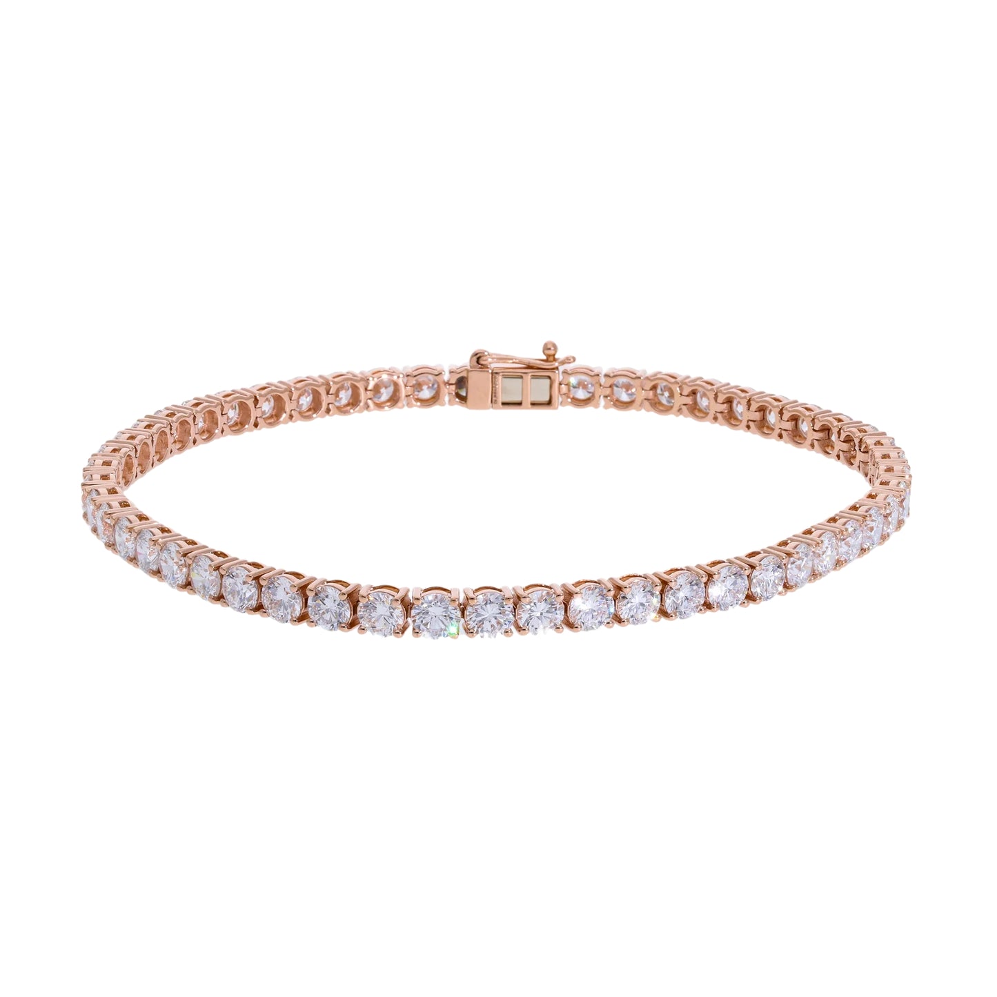 11.50 Ct Lab Grown Diamond Tennis Bracelet - Rose Gold - Helodia Jewelry