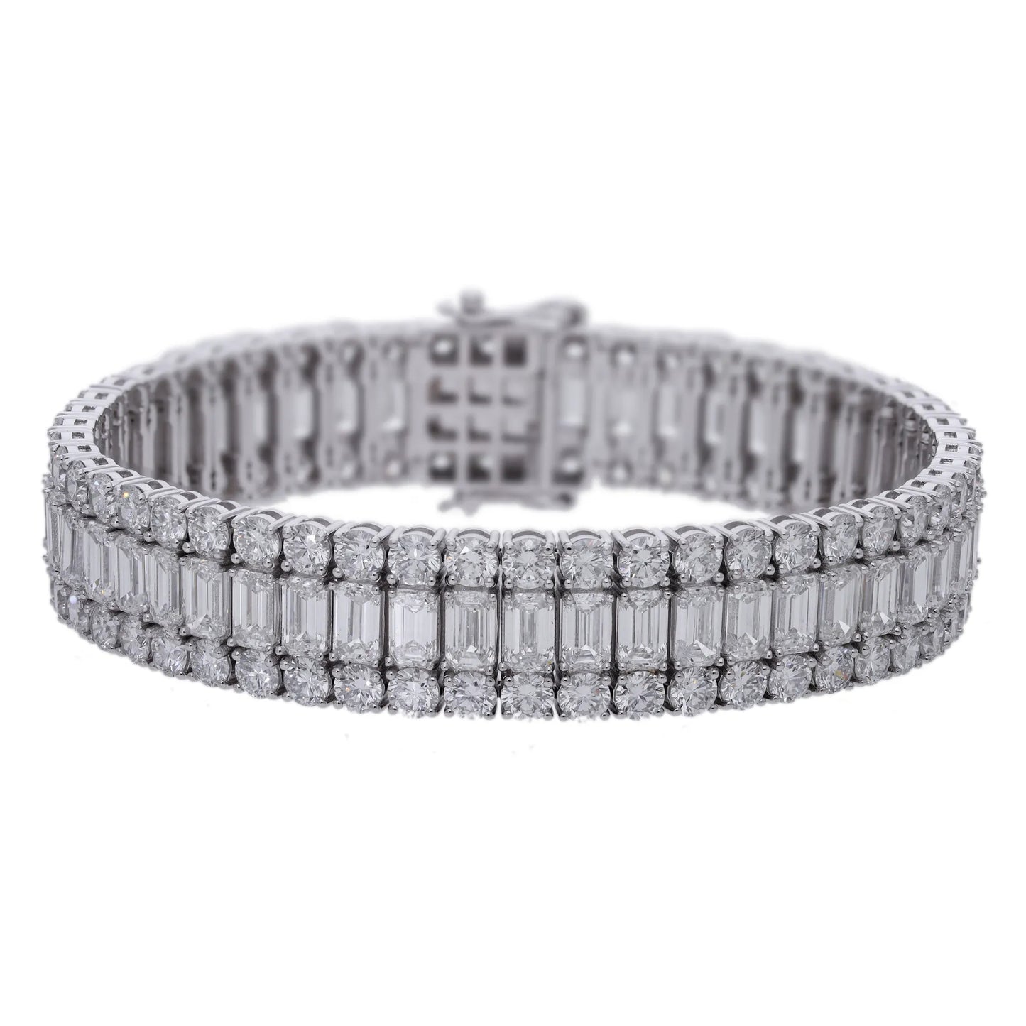 27.85 Ct Lab Grown Baguette Diamond Tennis Bracelet - Helodia Jewelry