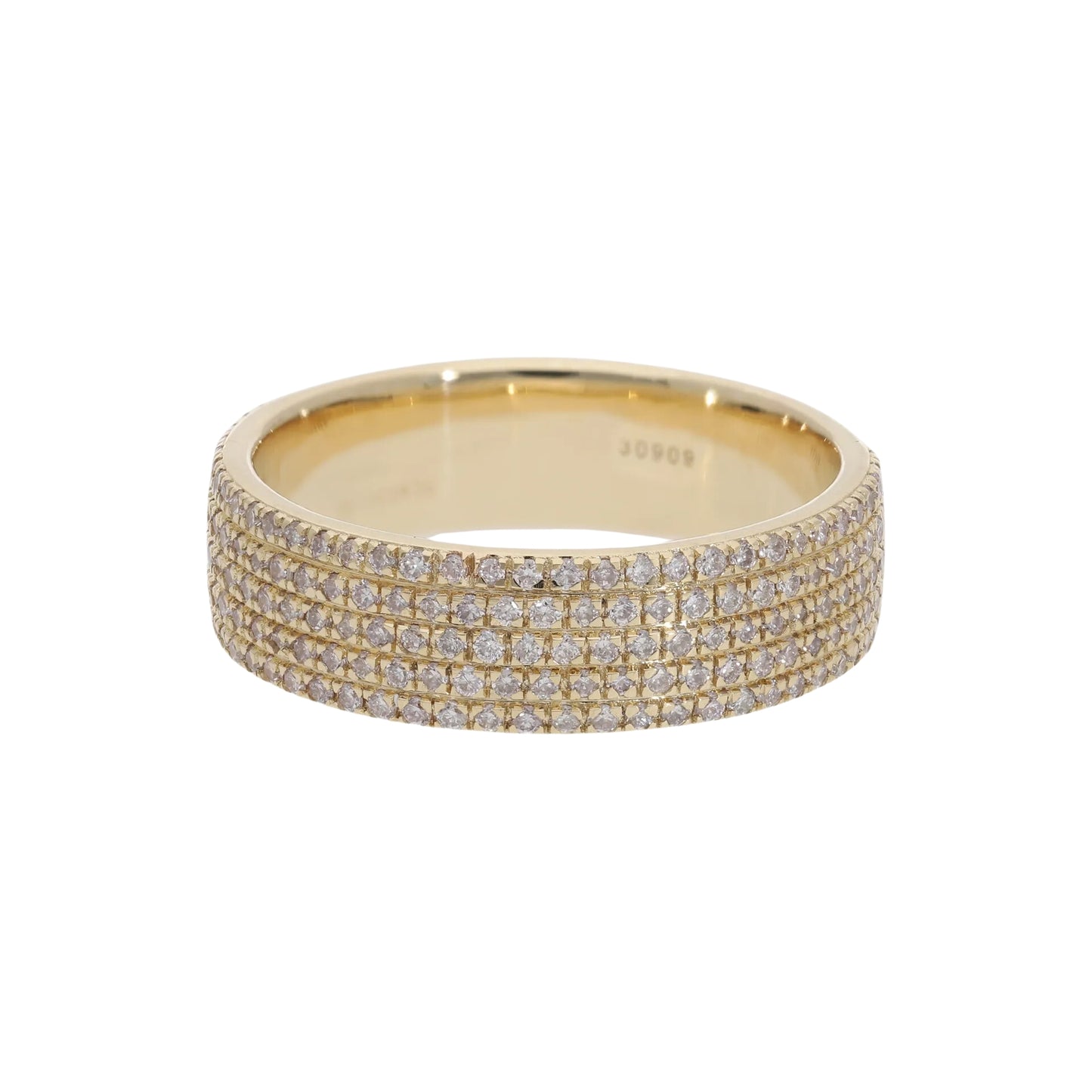 0.60 Ct Natural Pavé Diamond Iced-Out Eternity Ring - Helodia Jewelry