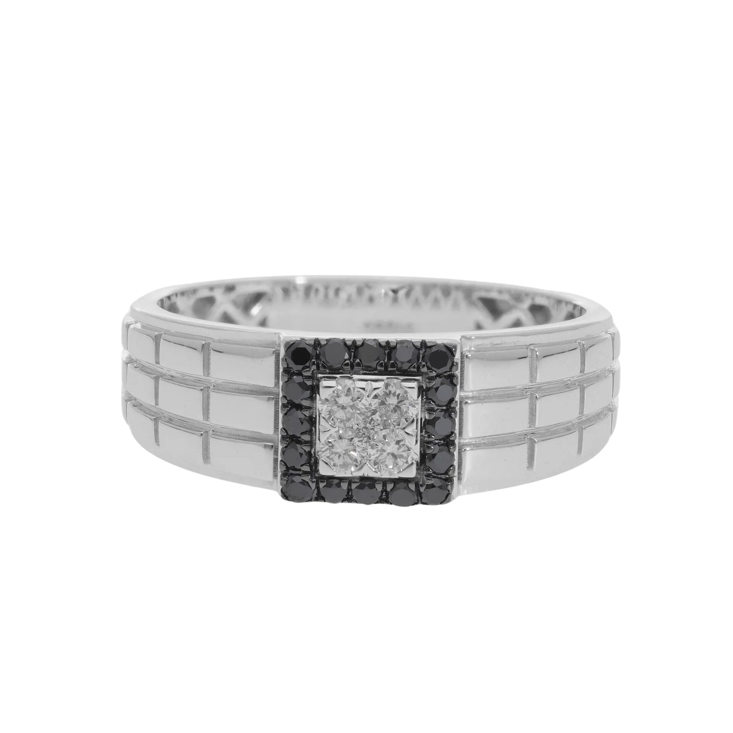 0.40 Ct Natural Black Diamond Apollo Ring - Helodia Jewelry