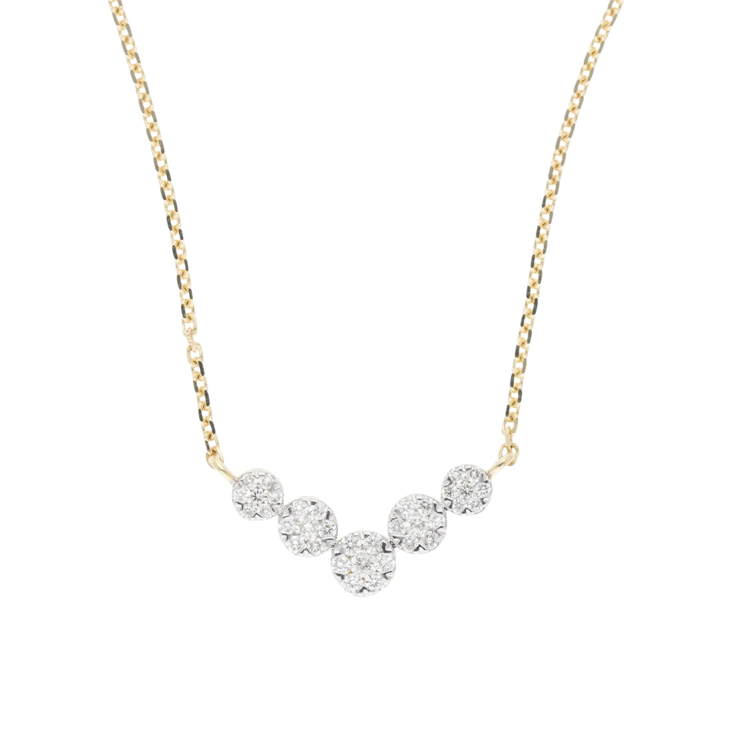 0.40 Ct Natural Graduated Diamond Melina Necklace - Helodia Jewelry