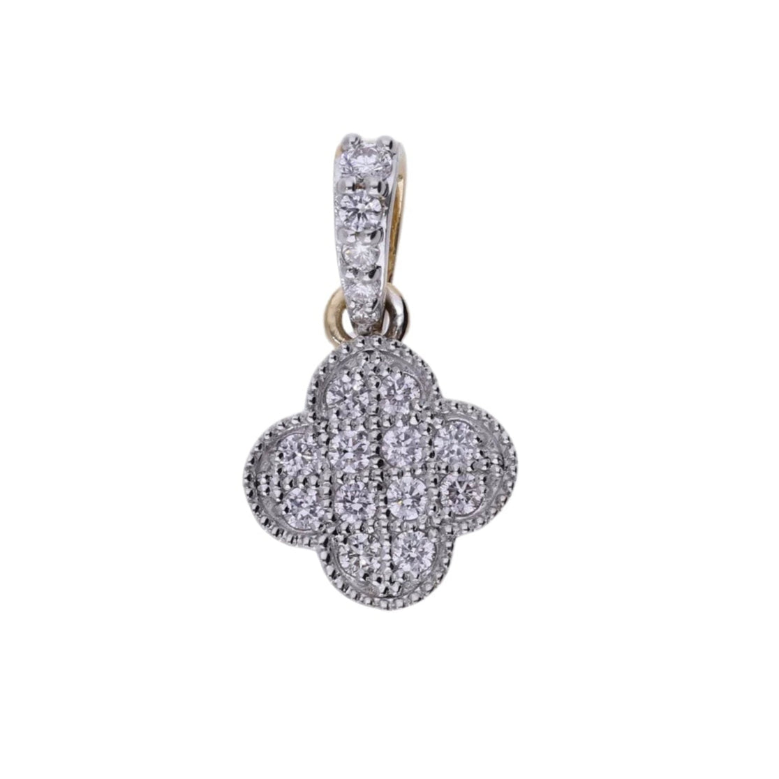 0.15 Ct Natural Diamond Clover Charm