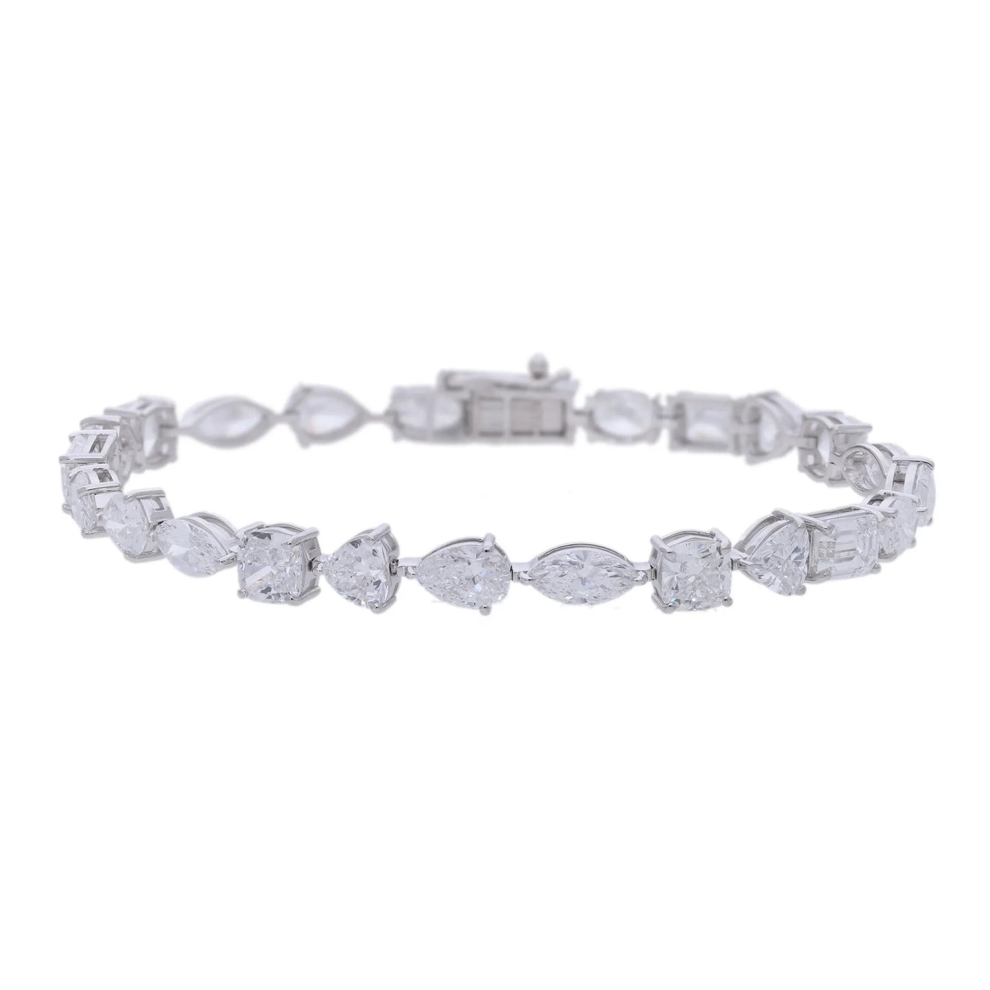 13.88 Ct Lab Grown Multi-Shape Diamond Tennis Bracelet - Helodia Jewelry