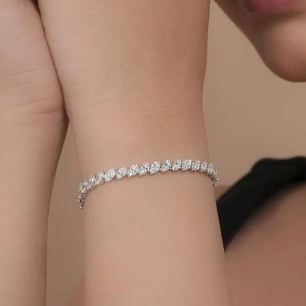 2.70 Ct Natural Diamond Marquise Shaped Tennis Bracelet