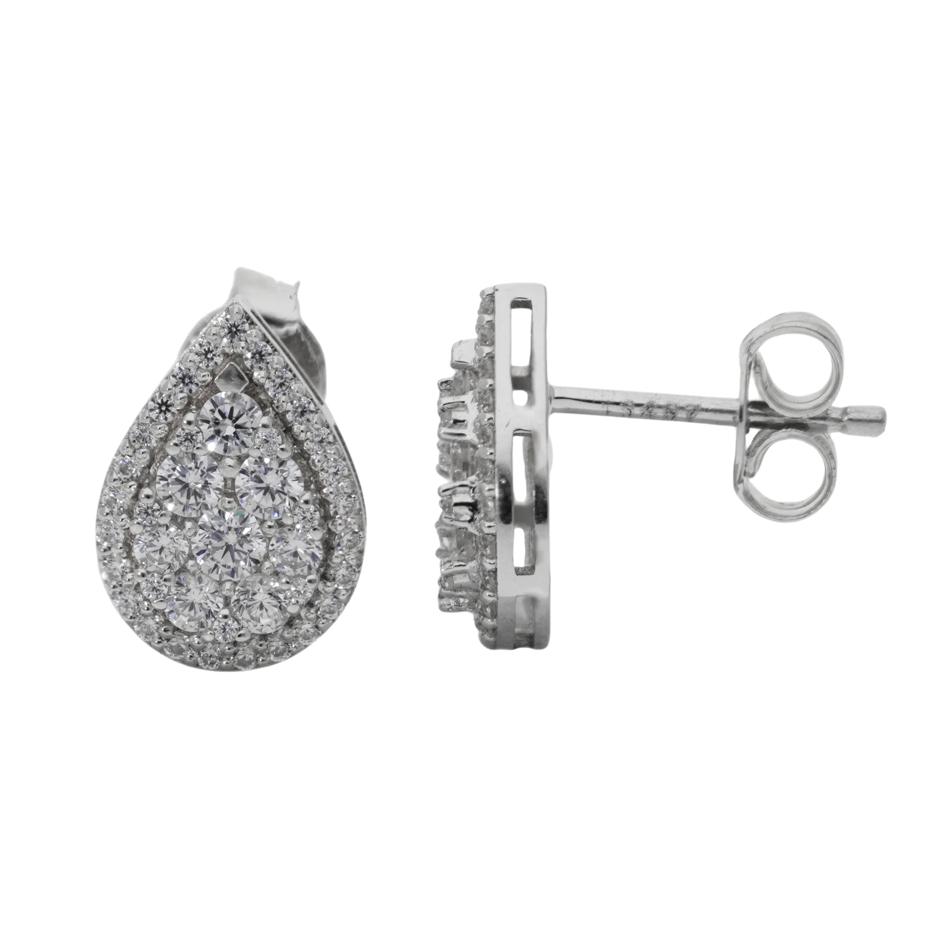 0.97 Ct Natural Diamond Dewdrop Shaped Earrings - Helodia Jewelry