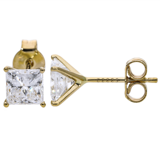 Lab Princess Diamond Stud Earrings