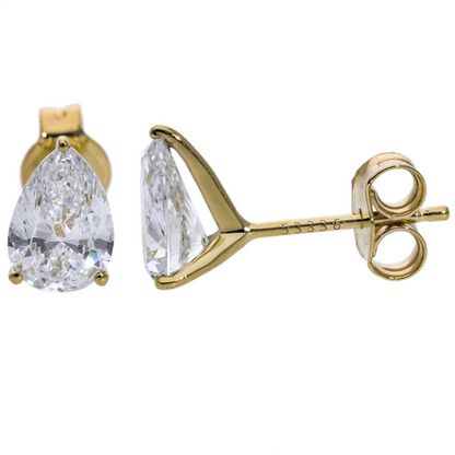 Lab Pear Diamond Stud Earrings
