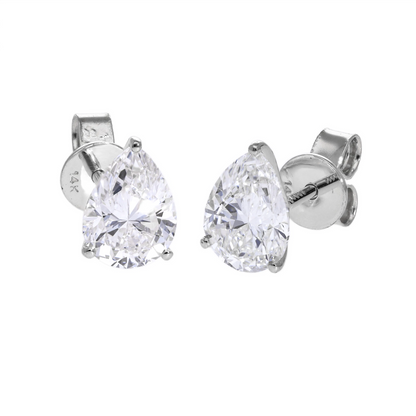 Lab Pear Diamond Stud Earrings