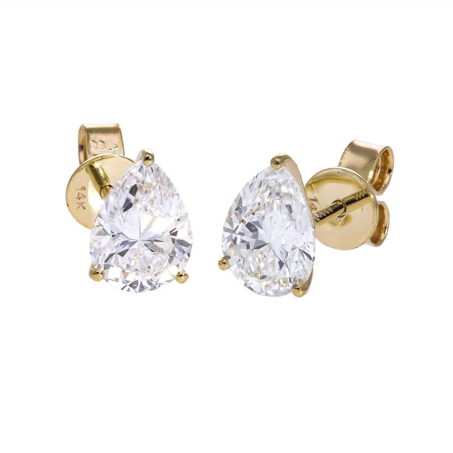 Lab Pear Diamond Stud Earrings