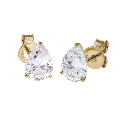 Lab Pear Diamond Stud Earrings