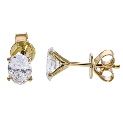 Lab Oval Diamond Stud Earrings