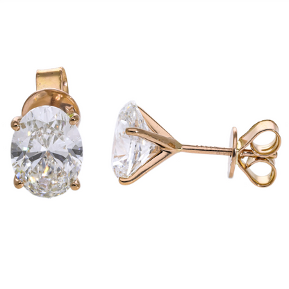 Lab Oval Diamond Stud Earrings