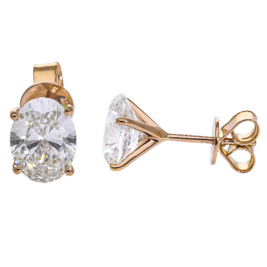 Lab Oval Diamond Stud Earrings