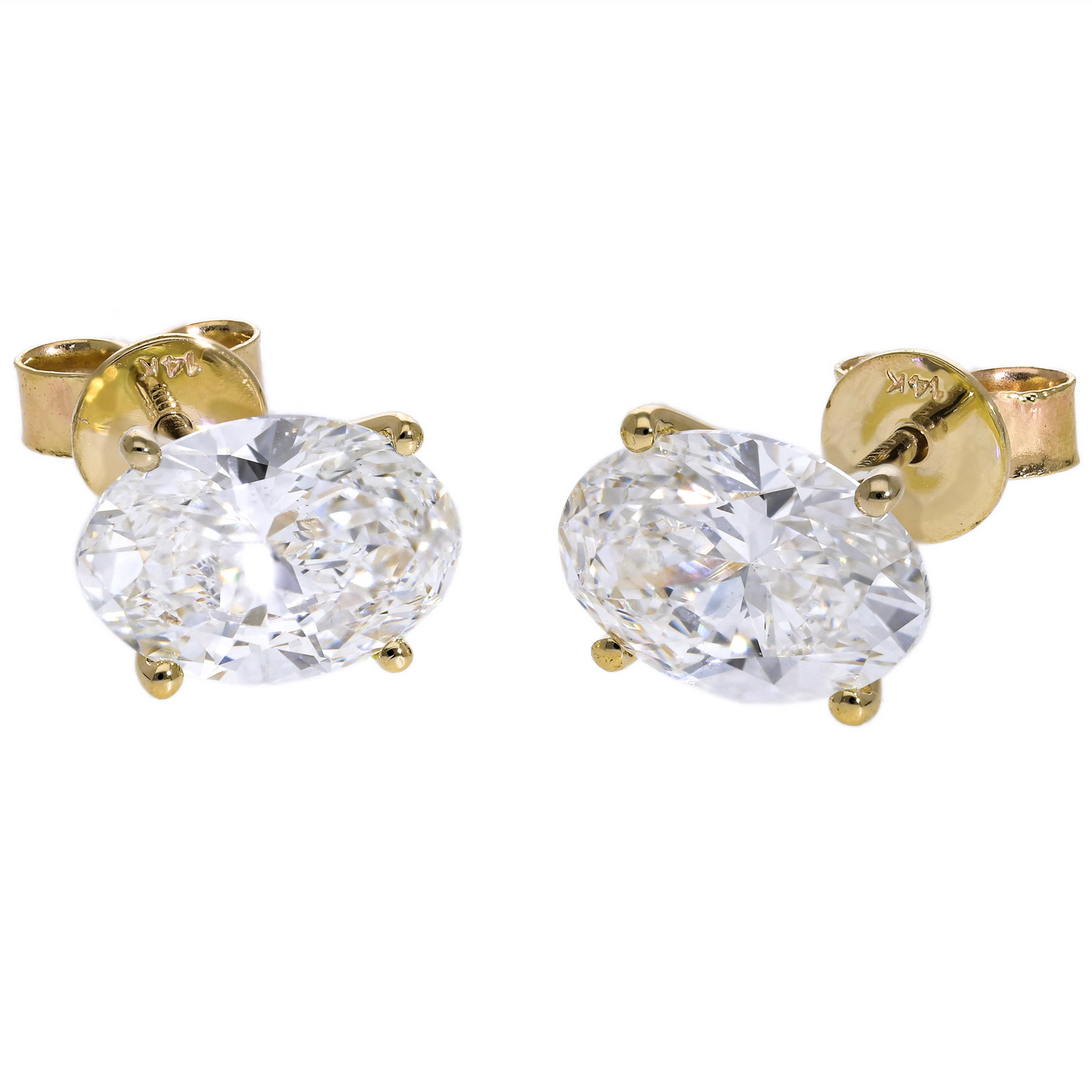 Lab Oval Diamond Stud Earrings