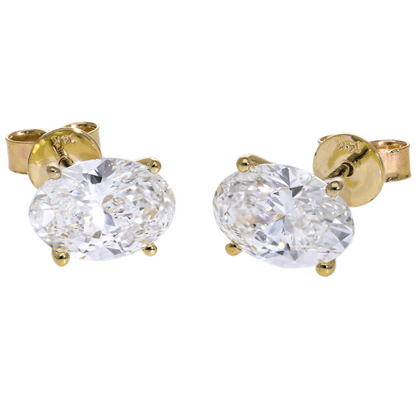 Lab Oval Diamond Stud Earrings