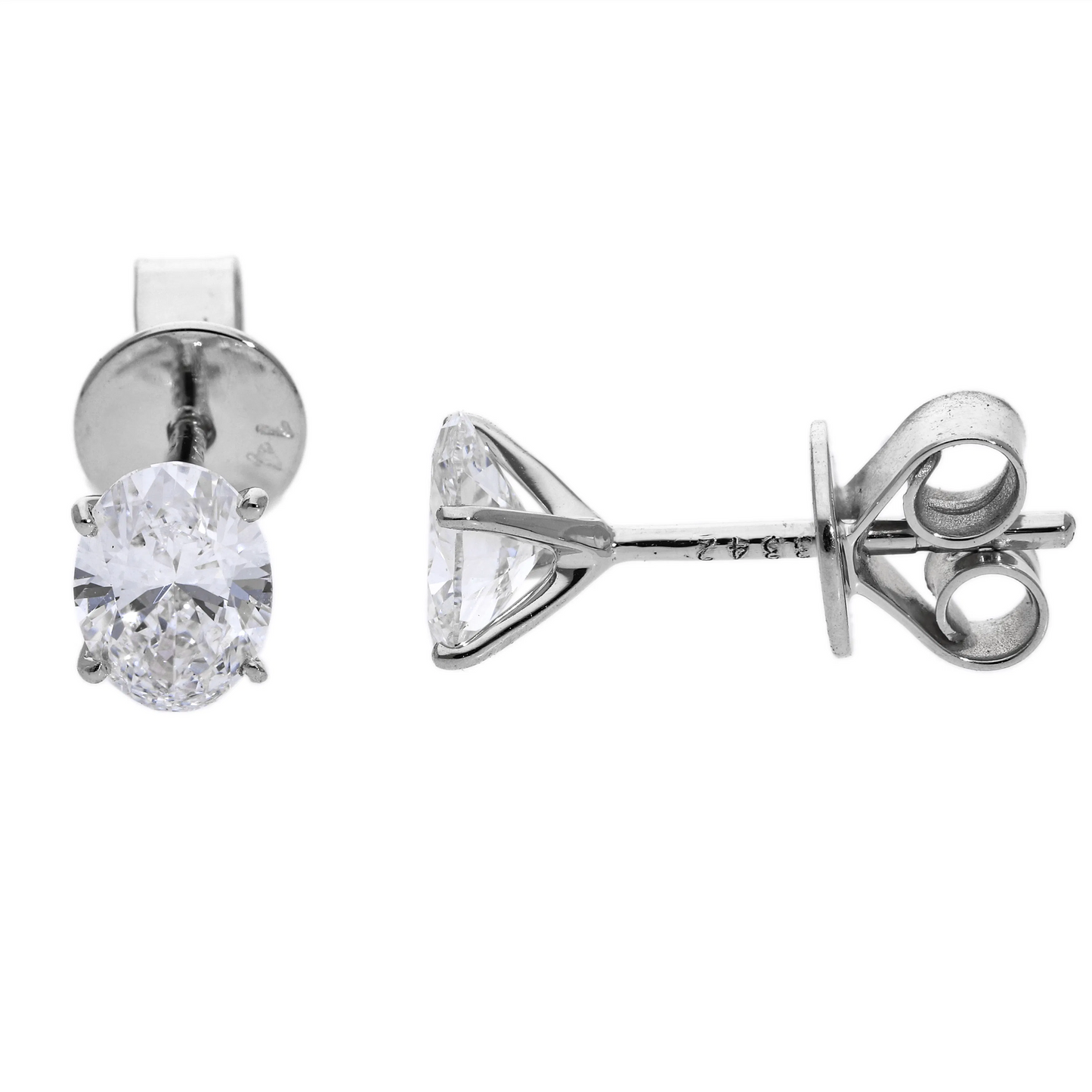 Lab Oval Diamond Stud Earrings