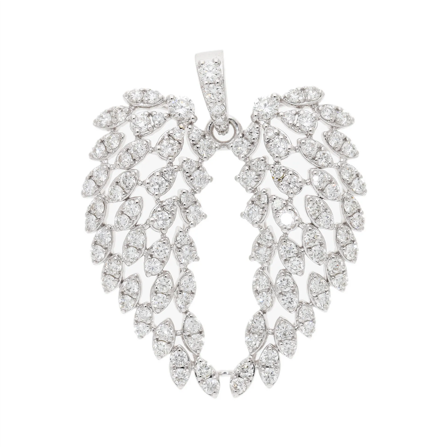 1.22 Ct Natural Diamond Angel Wings Charm