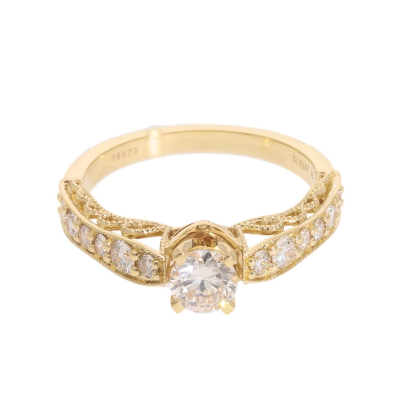 0.80 Ct Natural Brilliant Cut Diamond Engagement Ring