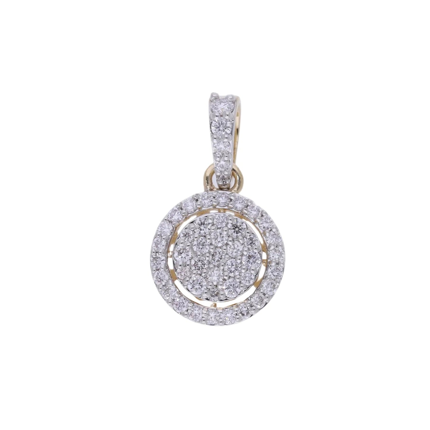 0.40 Ct Natural Diamond Round Shaped Halo Charm