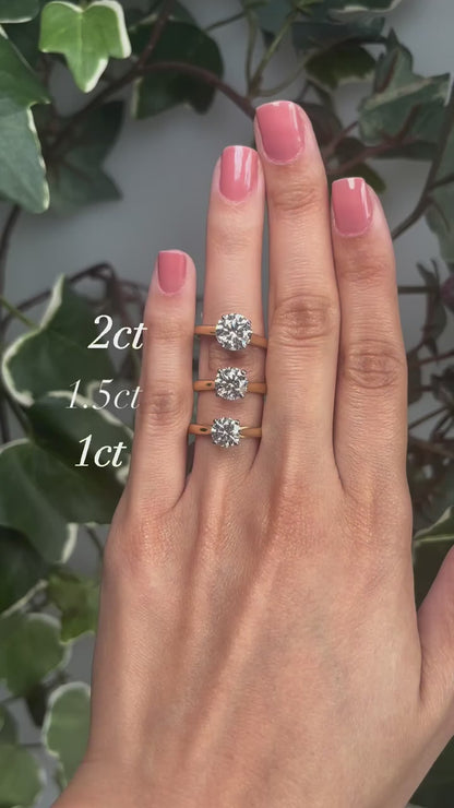 Lab Grown Brilliant Cut Diamond Solitaire Engagement Ring